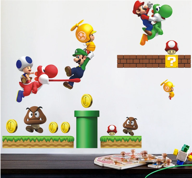 Game Thema Muursticker – Cartoon Gaming Decoratie voor Kinderkamer