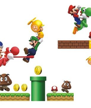 Game Thema Muursticker – Cartoon Gaming Decoratie voor Kinderkamer