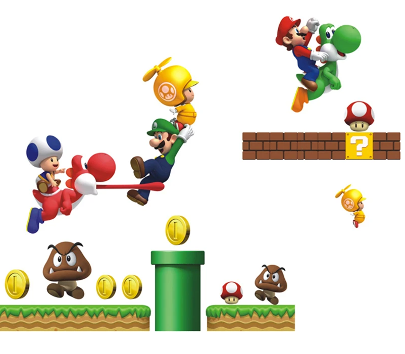 Game Thema Muursticker – Cartoon Gaming Decoratie voor Kinderkamer