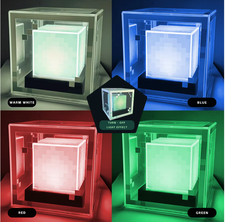 Pixel Beacon Lamp – LED Nachtlamp en Gaming Bureau Decoratie Oplaadbaar