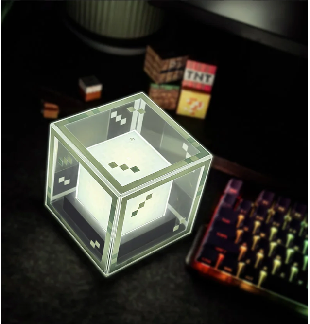 Pixel Beacon Lamp – LED Nachtlamp en Gaming Bureau Decoratie Oplaadbaar