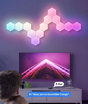 RGB Hexagon Wandlamp Set – Slimme LED Panelen met App en Muziek Sync