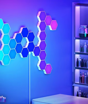 RGB Hexagon Wandlamp Set – Slimme LED Panelen met App en Muziek Sync