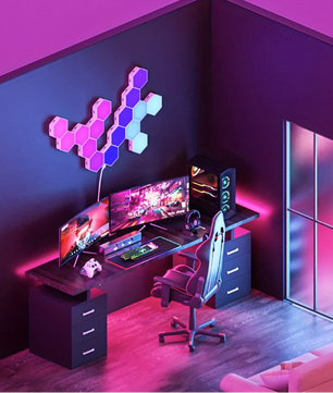 RGB Hexagon Wandlamp Set – Slimme LED Panelen met App en Muziek Sync