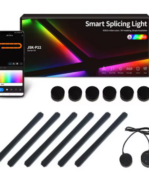 RGB DIY Wandlamp Panelen – Slimme LED Lichtstrips met App en Muziekreactie