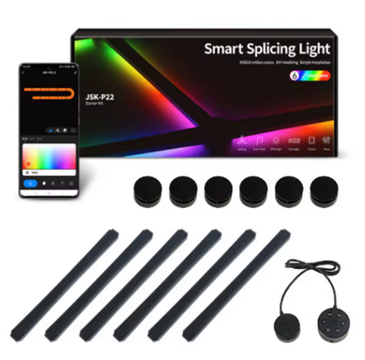 RGB DIY Wandlamp Panelen – Slimme LED Lichtstrips met App en Muziekreactie