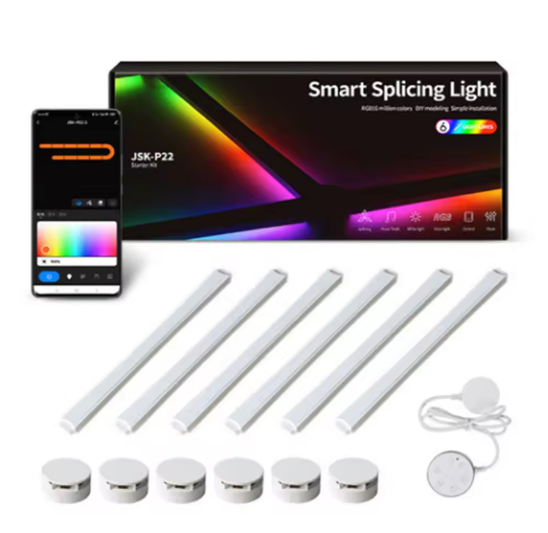 RGB DIY Wandlamp Panelen – Slimme LED Lichtstrips met App en Muziekreactie