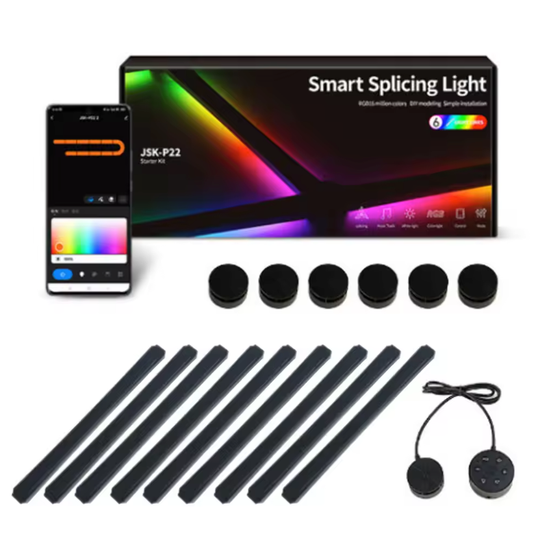 RGB DIY Wandlamp Panelen – Slimme LED Lichtstrips met App en Muziekreactie