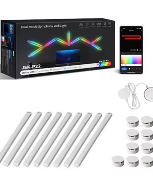 RGB DIY Wandlamp Panelen – Slimme LED Lichtstrips met App en Muziekreactie