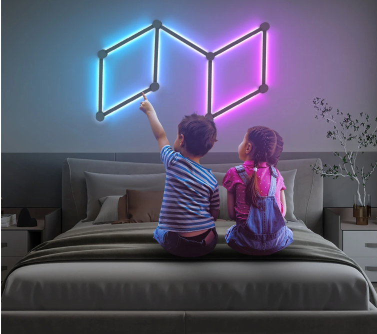 RGB DIY Wandlamp Panelen – Slimme LED Lichtstrips met App en Muziekreactie