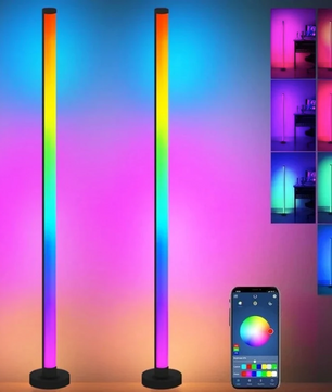RGB Hoek Vloerlamp – Slimme LED Staande Lamp met App en Muziek Sync