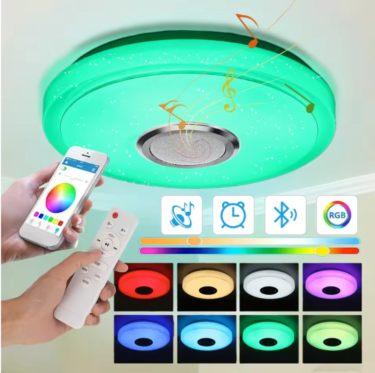 RGB LED Plafondlamp met Bluetooth Speaker – Dimbaar en App Bediening