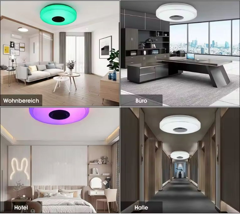 RGB LED Plafondlamp met Bluetooth Speaker – Dimbaar en App Bediening
