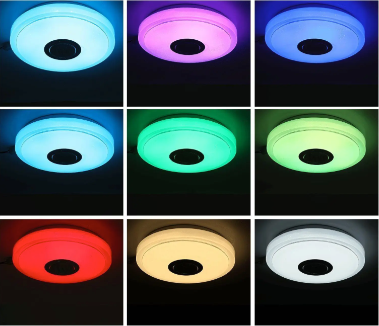 RGB LED Plafondlamp met Bluetooth Speaker – Dimbaar en App Bediening