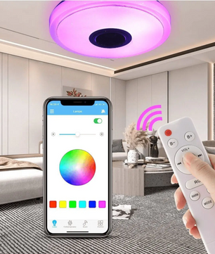 RGB LED Plafondlamp met Bluetooth Speaker – Dimbaar en App Bediening
