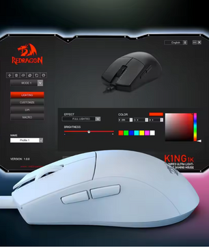 Ultra Lichtgewicht Gaming Muis – 42g, 12400 DPI en 5 Programmeerbare Knoppen