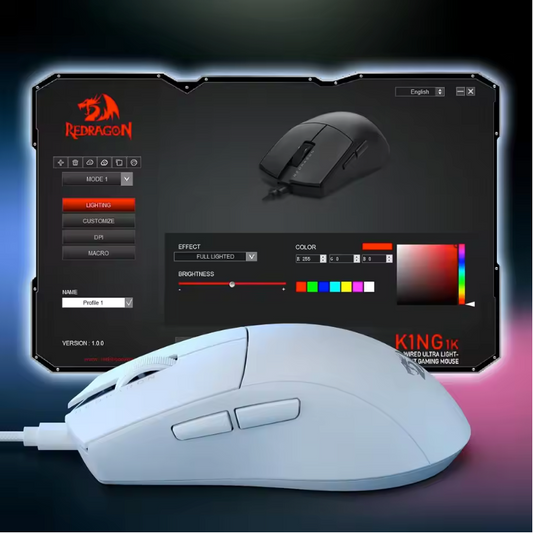 Ultra Lichtgewicht Gaming Muis – 42g, 12400 DPI en 5 Programmeerbare Knoppen