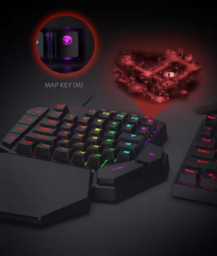 One-Handed Gaming Keypad – RGB Verlichting, 42 Toetsen en Polssteun