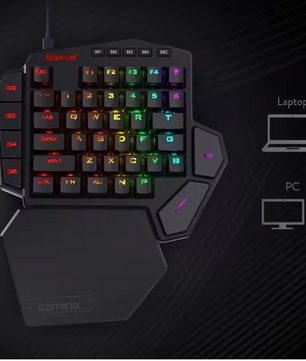 One-Handed Gaming Keypad – RGB Verlichting, 42 Toetsen en Polssteun