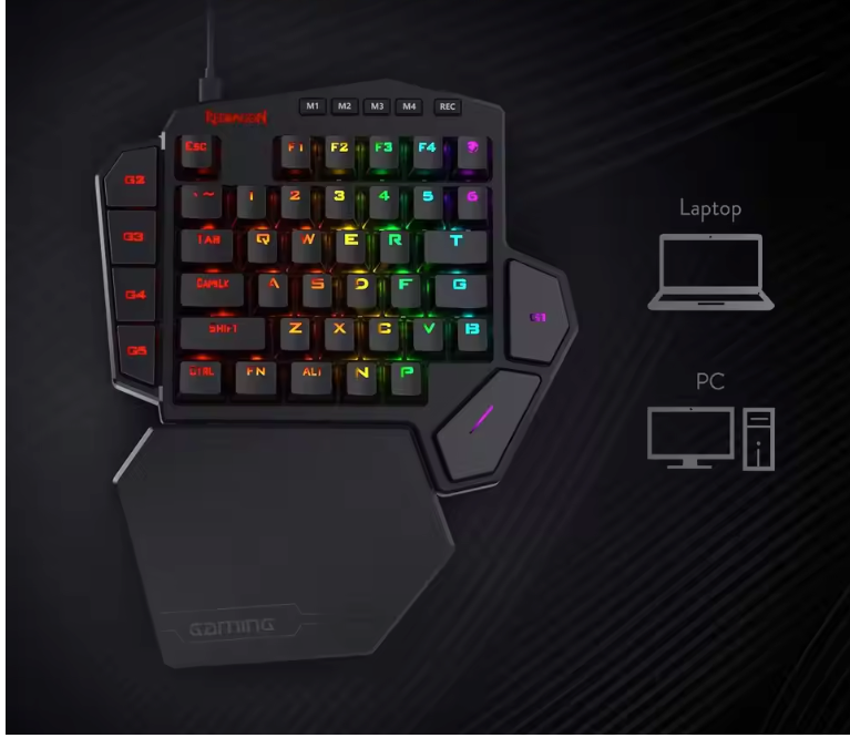 Draadloos One-Handed Gaming Keypad – RGB, 42 Toetsen en Macro Functies
