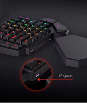 One-Handed Gaming Keypad – RGB Verlichting, 42 Toetsen en Polssteun