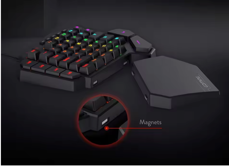 Draadloos One-Handed Gaming Keypad – RGB, 42 Toetsen en Macro Functies