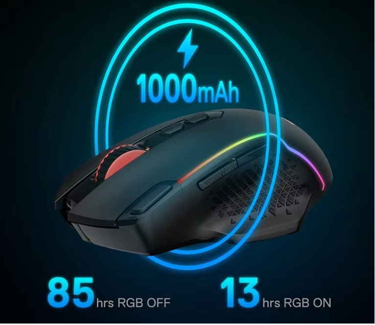 Draadloze Gaming Muis – 10000 DPI, RGB Verlichting en 8 Macro Knoppen