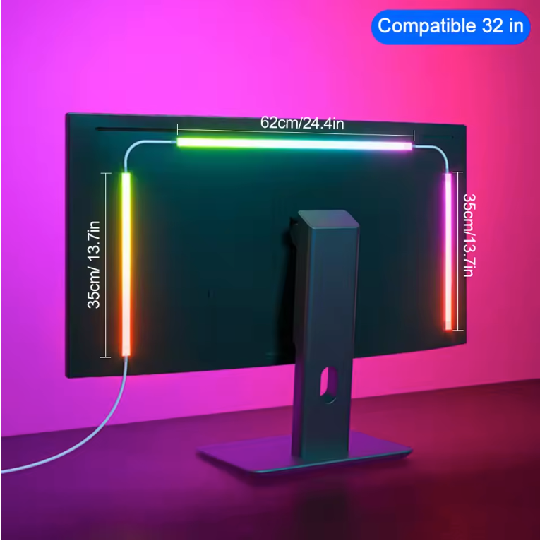 RGB LED Monitor Backlight Strip – Ambient Sync en Gaming Setup Verlichting