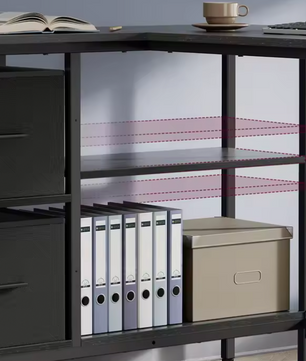 L-Vormig Bureau met Lades en Monitorstandaard – Hoekbureau met Opbergruimte