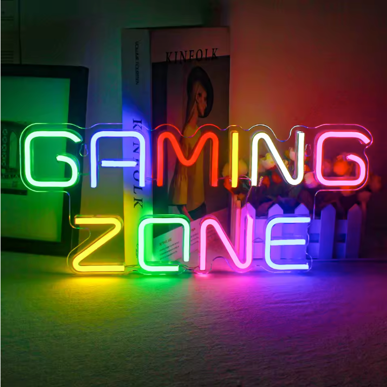 Gaming Neon LED Wandlamp – USB Verlichte Gaming Zone Decoratie voor Kamer