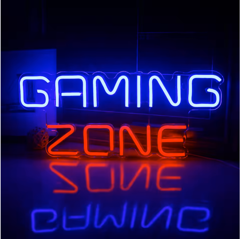 Gaming Neon LED Wandlamp – USB Verlichte Gaming Zone Decoratie voor Kamer