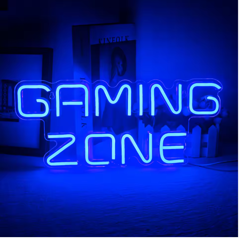 Gaming Neon LED Wandlamp – USB Verlichte Gaming Zone Decoratie voor Kamer