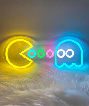 Retro Arcade Neon LED Wandlamp – Gaming Decoratie met Klassiek Spelontwerp