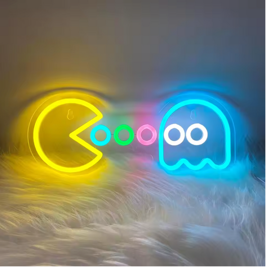 Retro Arcade Neon LED Wandlamp – Gaming Decoratie met Klassiek Spelontwerp