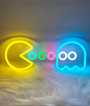 Retro Arcade Neon LED Wandlamp – Gaming Decoratie met Klassiek Spelontwerp
