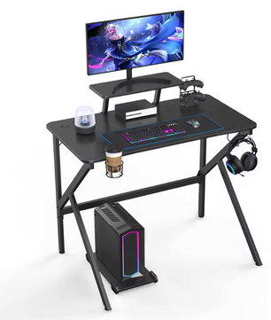 Ergonomisch Gaming Bureau met Bekerhouder en Koptelefoonhaak – Verstelbare Monitorstandaard