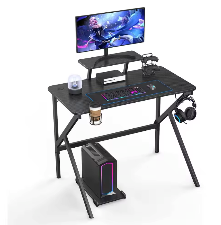 Ergonomisch Gaming Bureau met Bekerhouder en Koptelefoonhaak – Verstelbare Monitorstandaard
