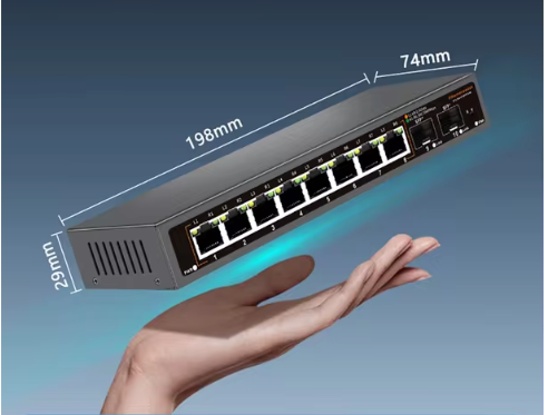 2.5G Netwerk Switch – 8 Poorten + 2×10G SFP, High-Speed Ethernet