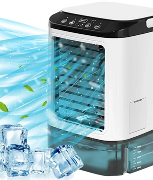 Draagbare Mini Airco met Dubbele Verneveling – 3 Snelheden, 900 ml Waterreservoir en Nachtverlichting