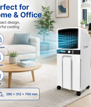 Draagbare Airco en Luchtkoeler 6 L – 65 W Verdampingskoeler met 3 Snelheden, Oscillatiefunctie en Wielen