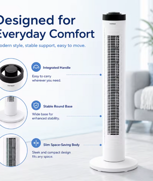 Toren Airco en Torenventilator 79 cm – 60 W, 3 Snelheden, Afstandsbediening en Automatische Oscillatie