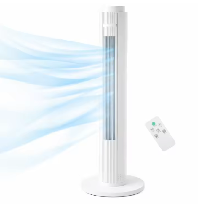 Toren Airco en Torenventilator 79 cm – 60 W, 3 Snelheden, Afstandsbediening en Automatische Oscillatie