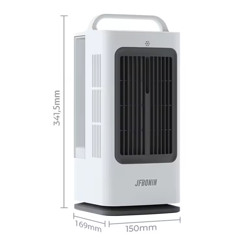 3-in-1 Mini Airco en Draagbare Luchtkoeler 1700 ml – 3 Snelheden, 120° Oscillatie, Touchbediening en Ultrasone Verneveling