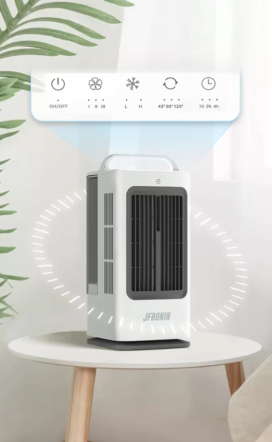 3-in-1 Mini Airco en Draagbare Luchtkoeler 1700 ml – 3 Snelheden, 120° Oscillatie, Touchbediening en Ultrasone Verneveling