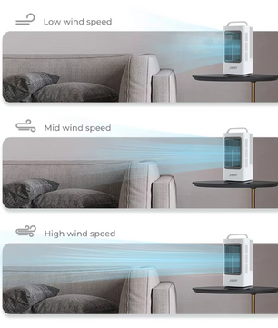 3-in-1 Mini Airco en Draagbare Luchtkoeler 1700 ml – 3 Snelheden, 120° Oscillatie, Touchbediening en Ultrasone Verneveling