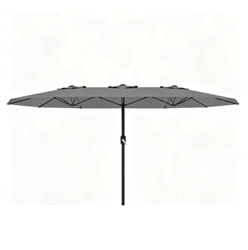 Grote Rechthoekige Tuinparasol 460 × 270 cm – Kantelbaar Zonnescherm met Dubbel Krukmechanisme, UV-Bescherming en Waterdicht Doek