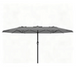 Grote Rechthoekige Tuinparasol 460 × 270 cm – Kantelbaar Zonnescherm met Dubbel Krukmechanisme, UV-Bescherming en Waterdicht Doek