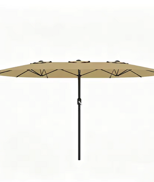 Grote Rechthoekige Tuinparasol 460 × 270 cm – Kantelbaar Zonnescherm met Dubbel Krukmechanisme, UV-Bescherming en Waterdicht Doek