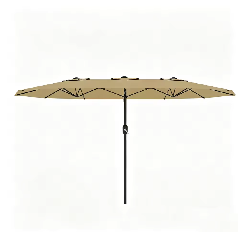 Grote Rechthoekige Tuinparasol 460 × 270 cm – Kantelbaar Zonnescherm met Dubbel Krukmechanisme, UV-Bescherming en Waterdicht Doek