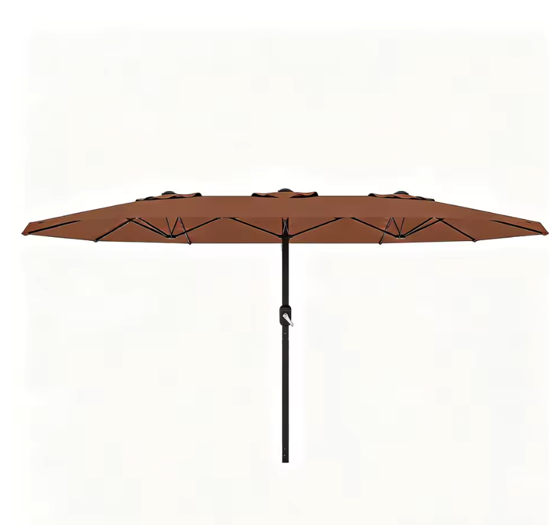 Grote Rechthoekige Tuinparasol 460 × 270 cm – Kantelbaar Zonnescherm met Dubbel Krukmechanisme, UV-Bescherming en Waterdicht Doek